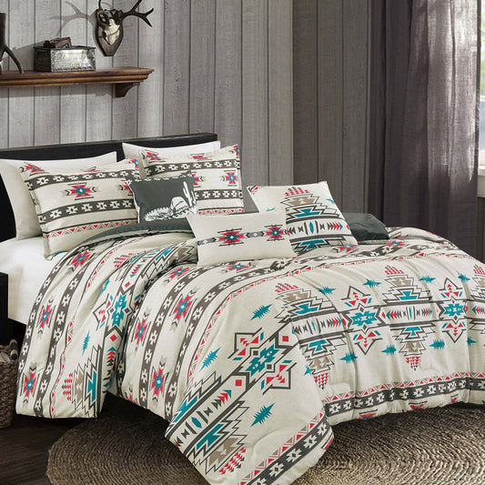 Linen Mart - Southwestern Sedona Desert Aztec Comforter - 6 Piece Set