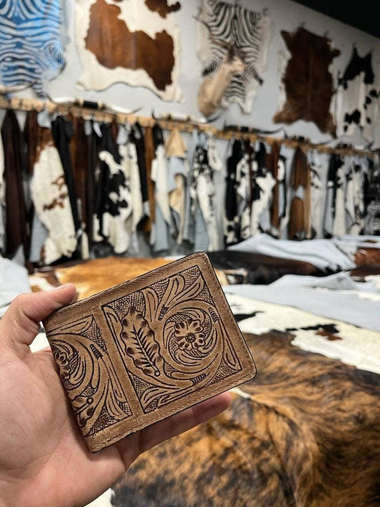 Western Linens - Tooled Leather Mens Wallets