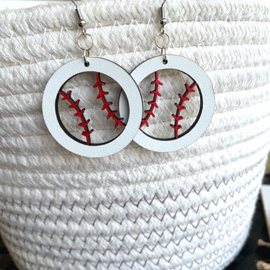 Harp and Timbrel - Baseball / Softball Dangle Earring