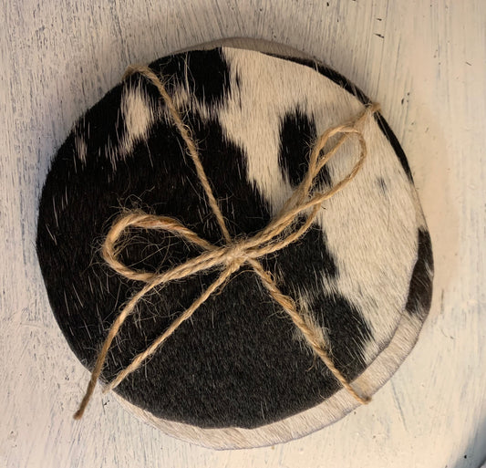 Cowhide coaster