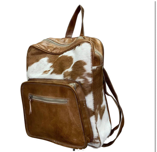 Leather cowhide backpack