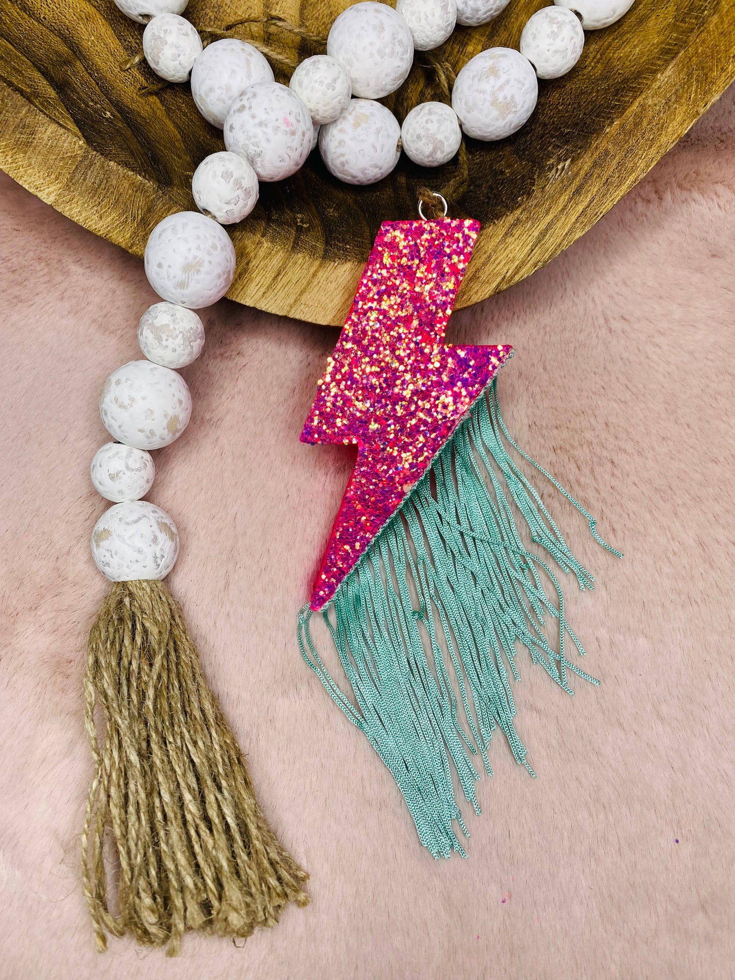 Sassy Fras Couture - Glitter Lighting Bolt With Fringe Freshie