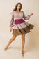 FLYING TOMATO - A faux suede color blocked mini dress -ID19106