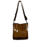 Caramel White Leather Hide Crossbody