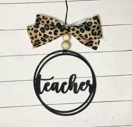 Harp and Timbrel - Black / Leopard Car Charms