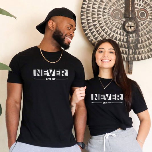 Never Lose Hope Designs - Never Give Up Motivational Printed T-Shirt
