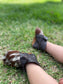 Western Linens - Button Bootie - Moccasins - genuine cowhide shoes
