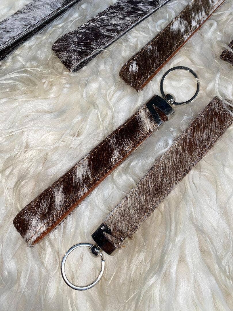 Western Linens - Cowhide Keychain Wristlet