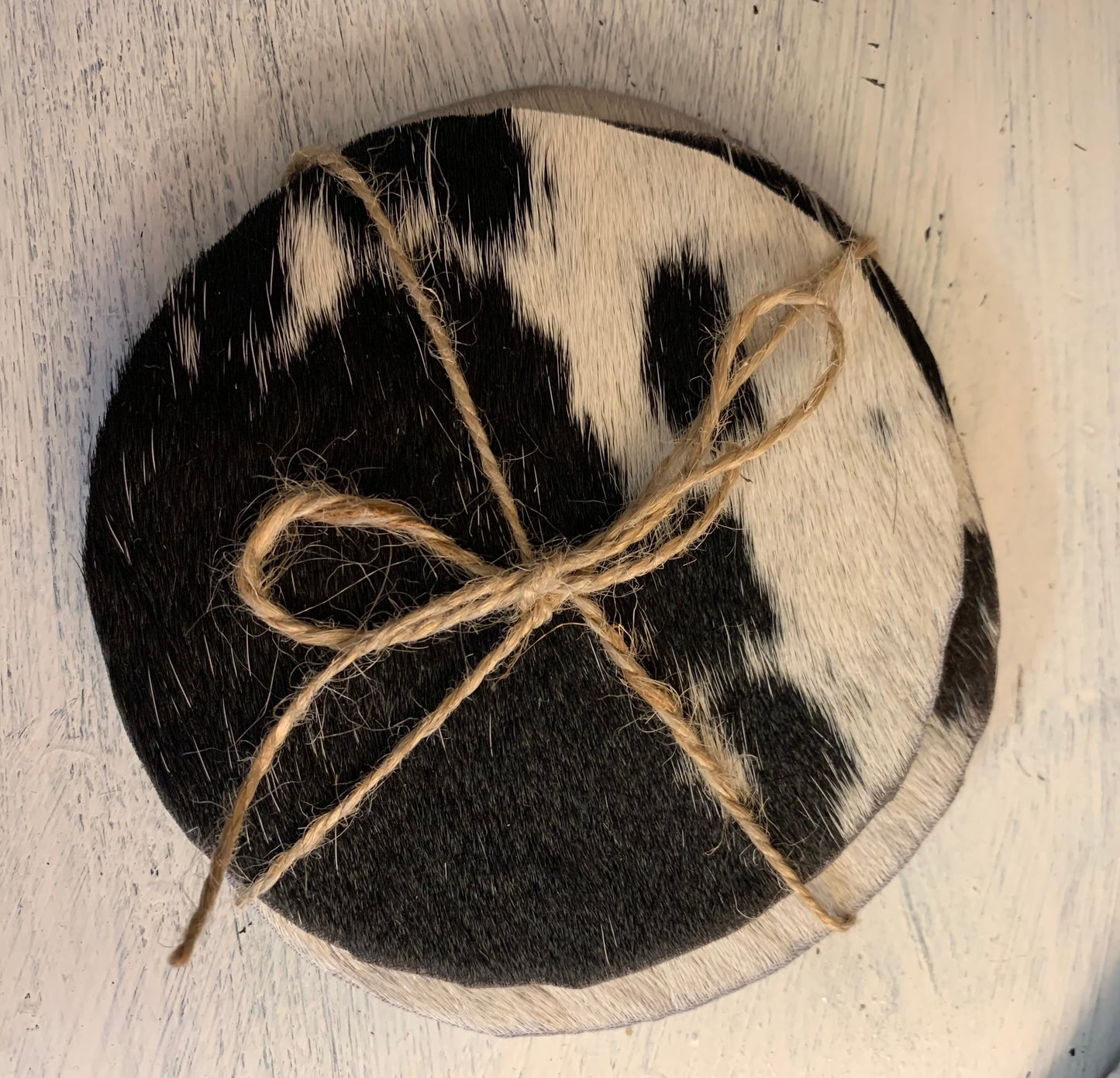 Cowhide coaster