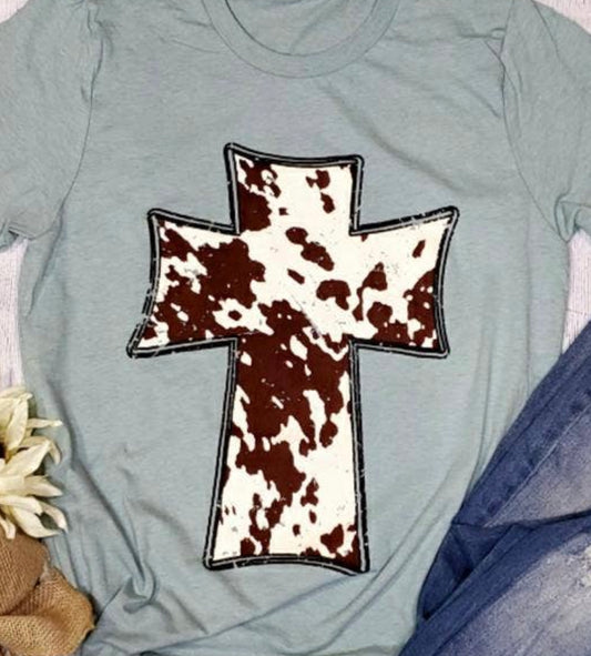 Cow Print Cross T-shirt